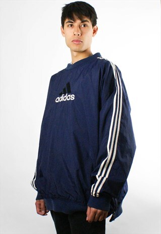 VINTAGE ADIDAS LINED SWEATSHIRT/ WINDBREAKER