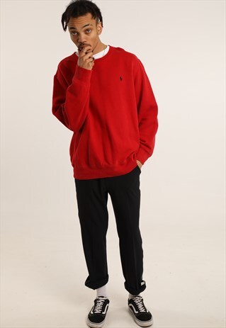 VINTAGE POLO RALPH LAUREN EMBROIDERED LOGO SWEATSHIRT