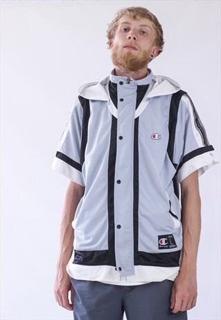 90S VINTAGE MENS CHAMPION BASKETBALL TRACK TOP LOGO JACKET