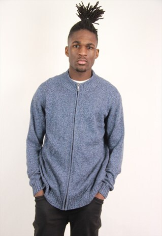 VINTAGE PAUL SMITH BLUE ZIP UP CARDIGAN