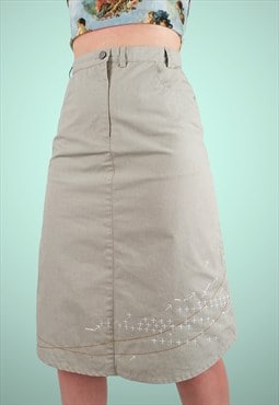 HIXSEPT Y2K High Waist A-line Skirt Techwear Tan Taupe
