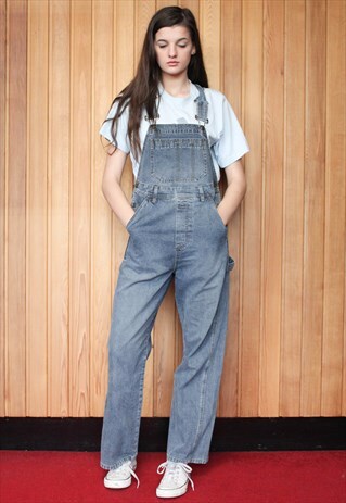 VINTAGE BLUE DENIM DUNGAREES