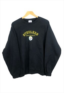 Vintage NFL Steelers Football Print Spell out Sweatshirt