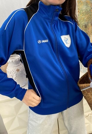 VINTAGE 90S JAKO LOGO TRACKSUIT JUMPER SWEATSHIRT BLUE