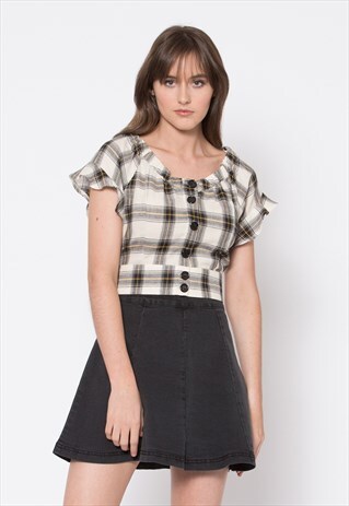 DANGERFIELD VINTAGE CHECK SHORT SLEEVE TOP