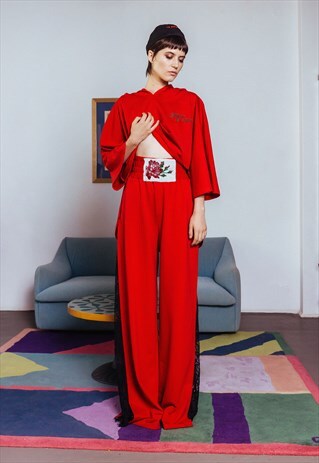 RED CO-ORD EMBROIDERED SET