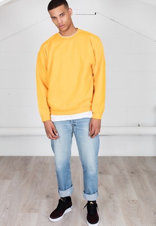COSMIC SAINT MENS GOLD YELLOW SWEATSHIRT