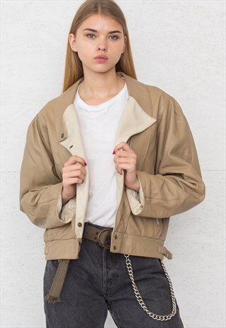 VINTAGE BROWN LAX LEATHER JACKET