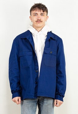 Vintage 90's Men Work Jacket in Blue