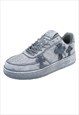 SPRAY PAINTED SNEAKERS CROSS PRINT TRAINERS GRAFFITI SHOES