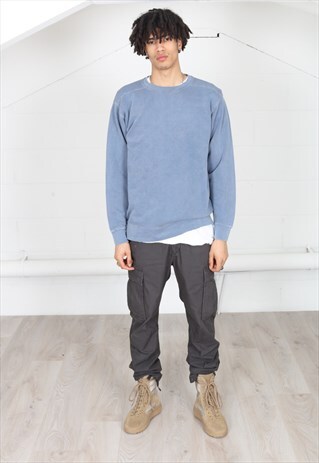 COSMIC SAINT CHAMBRAY BLUE WASHED UNISEX SWEATSHIRT