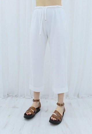 90S VINTAGE WHITE CULOTTES TROUSERS