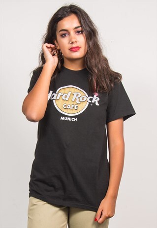 90'S VINTAGE HARD ROCK CAFE MUNICH BLACK T-SHIRT