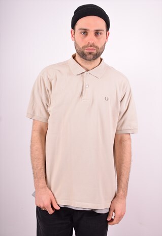 FRED PERRY MENS VINTAGE POLO SHIRT XL GREY 90'S