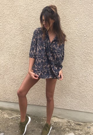 PATTERNED OVERSIZED RETRO VINTAGE UNISEX FESTIVAL SHIRT