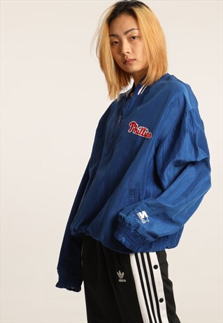VINTAGE STARTER EMBROIDERED PHILLIES FESTIVAL 1/4 ZIP JACKET