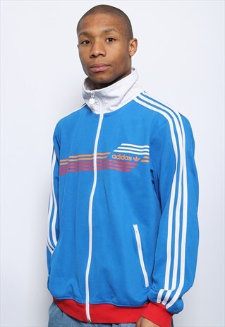 VINTAGE ADIDAS TRACK JACKET BLUE