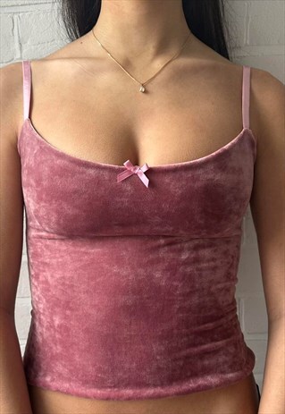 VELOUR CAMI IN DUSTY PINK
