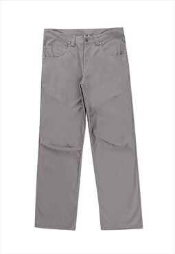 Wide pants simple free fall trousers in light grey