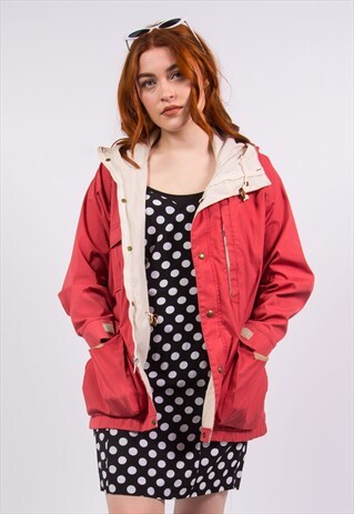VINTAGE 90'S WOOLRICH RED PARKA JACKET
