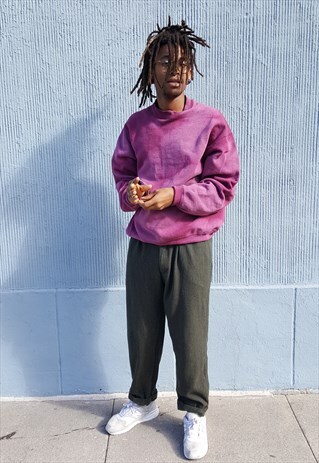 90S SKATER GRUNGE BLEACHED TIE DYE EFFECT SWEATSHIRT XL