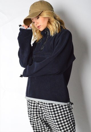 VINTAGE 90S NAVY BLUE ONEILL FLEECE ZIPPER JUMPER