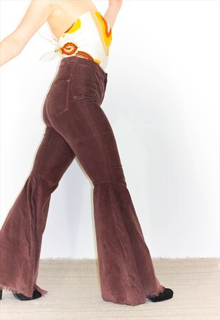 FREE PEOPLE HIGH RISE CORDUROY EXTREME FLARES