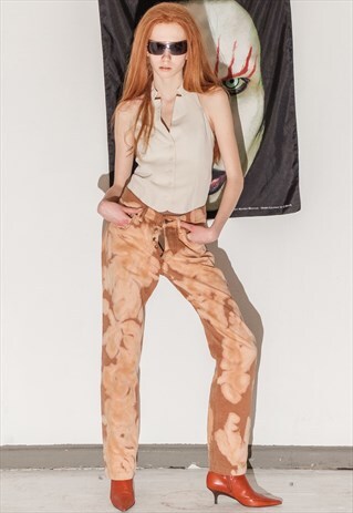VINTAGE REWORKED DENIM JEANS IN ORANGE UNISEX