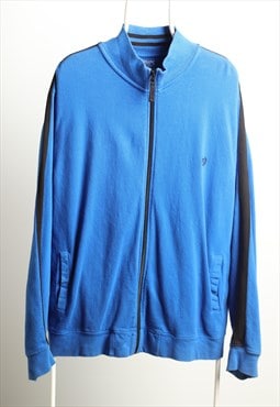 Vintage Chaps Ralph Lauren Zip up Logo Sweatshirt Blue