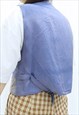 90S VINTAGE MULTICOLOURED ABSTRACT BLUE WAISTCOAT