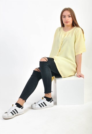 VINTAGE OVERSIZED BLOUSE IN YELLOW