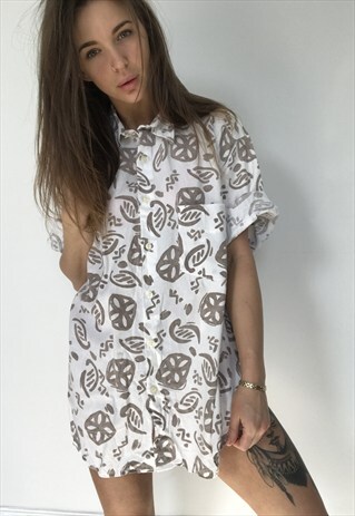 PATTERNED OVERSIZED RETRO VINTAGE UNISEX FESTIVAL SHIRT