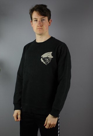 VINTAGE DICKIES SWEATSHIRT IN BLACK WITH PRINTING