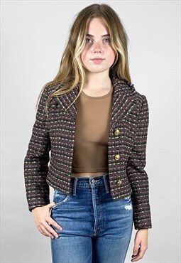 Alpert Nippon 70's Vintage Ladies Brown Wool Crop Jacket 