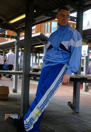 bright blue adidas tracksuit