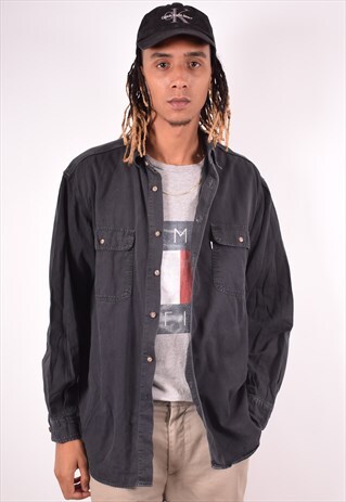 LEVI'S MENS VINTAGE DENIM SHIRT XL BLACK 90S