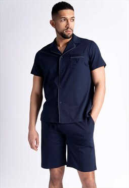 Blue cotton long sleeves pajama