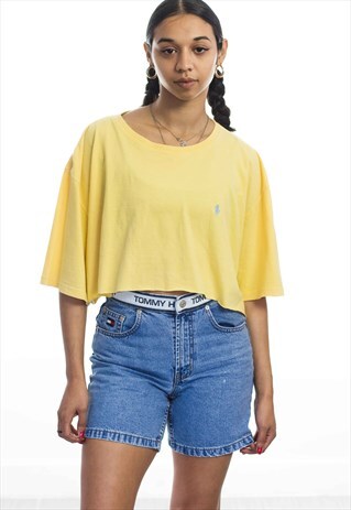 VINTAGE POLO RALPH LAUREN LOGO REWORKED CROP TOP 90S X 4.8