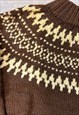 VINTAGE KNITTED JUMPER ABSTRACT PATTERNED CHUNKY SWEATER