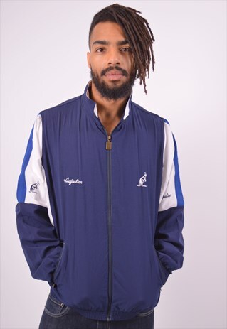 VINTAGE AUSTRALIAN L'ALPINA TRACKSUIT TOP JACKET NAVY BLUE