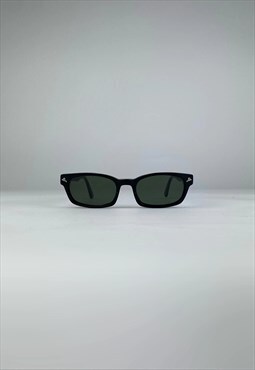 Ray-Ban Vintage Sunglasses Rectangle Narrow Black RESTORED 