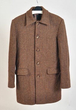 Vintage 00s tweed coat in brown