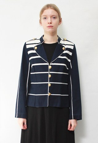 VINTAGE 90' BEAUTIFUL ELEGANT STRIPED SAILOR JACKET