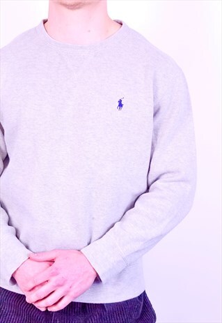 VINTAGE RALPH LAUREN SWEATSHIRT IN GREY MEDIUM