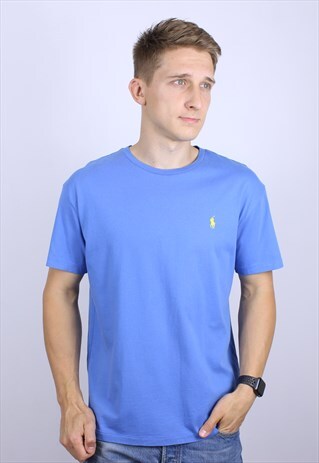 VINTAGE POLO RALPH LAUREN MENS LOGO T-SHIRT TOP