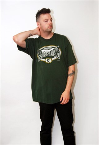 GREEN BAY PACKERS T-SHIRT (2XL) VINTAGE 90S TOP WISCONSIN