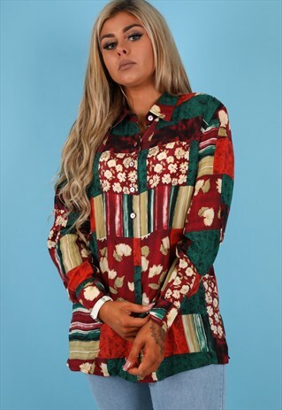 VINTAGE PATTERN SHIRT IN MULTI NS199