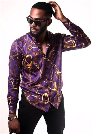 PURPLE QUAVO LONG SLEEVE COTTON SHIRT