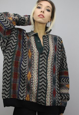 VINTAGE OVERSIZED PATTERNED JUMPER