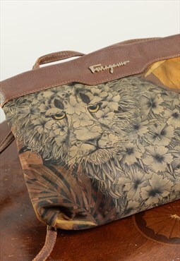 Rare 1991 Vintage Salvatore Ferragamo Shoulder Bag Tiger 